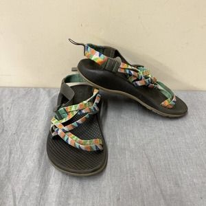 Chaco ZX1 EcoTread Strappy Outdoor Sport Sandal Camper Green/Green Triangle Sz 2